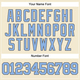 Custom Cream Light Blue-Steel Gray Mesh Authentic Throwback Baseball Jersey