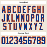 Custom Cream Royal-Orange Hockey Lace Neck Jersey