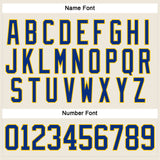 Custom Cream Royal-Yellow Hockey Lace Neck Jersey