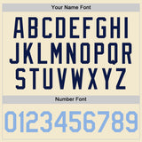 Custom Cream Light Blue-Navy Authentic Throwback Baseball Jersey