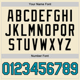 Custom Cream Teal-Black Authentic Throwback Baseball Jersey