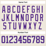 Custom Cream Purple-Gray Hockey Jersey
