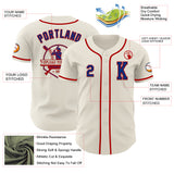 Custom Cream Royal-Red Authentic Baseball Jersey
