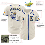 Custom Cream Royal-Old Gold Authentic Baseball Jersey