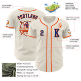 Custom Cream Royal-Orange Authentic Baseball Jersey