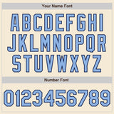 Custom Cream Light Blue-Navy Authentic Baseball Jersey