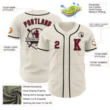 Custom Cream Crimson-Black Authentic Baseball Jersey