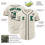Custom Cream Kelly Green-Black Authentic Baseball Jersey
