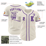 Custom Cream Purple Authentic Baseball Jersey