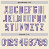 Custom Cream Gray-Purple Authentic Baseball Jersey