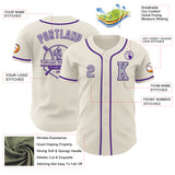 Custom Cream Gray-Purple Authentic Baseball Jersey