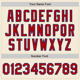 Custom Cream Red=Royal Authentic Baseball Jersey