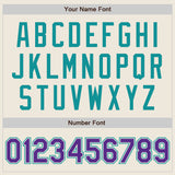 Custom Cream Purple-Teal Authentic Baseball Jersey