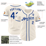 Custom Cream Royal Authentic Baseball Jersey