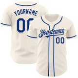 Custom Cream Royal Authentic Baseball Jersey