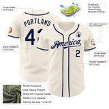 Custom Cream Navy Authentic Baseball Jersey