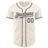 Custom Cream Steel Gray Authentic Baseball Jersey