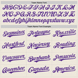 Custom Cream Purple Authentic Baseball Jersey