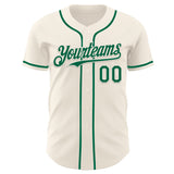Custom Cream Kelly Green Authentic Baseball Jersey