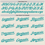 Custom Cream Teal Authentic Baseball Jersey