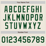 Custom Cream Gray Pinstripe Green Authentic Baseball Jersey