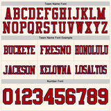 Custom Cream Red-Navy Authentic Football Jersey