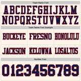 Custom Cream Navy-Red Authentic Football Jersey