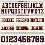 Custom Cream Navy-Orange Authentic Football Jersey