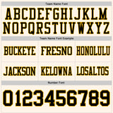 Custom Cream Black-Gold Authentic Football Jersey