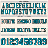Custom Cream Teal-Black Authentic Football Jersey