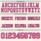 Custom Cream Pink-Black Authentic Football Jersey