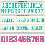 Custom Cream Pink-Aqua Authentic Football Jersey
