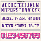 Custom Cream Pink-Purple Authentic Football Jersey