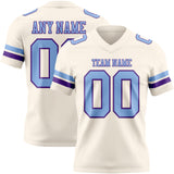 Custom Cream Light Blue-Purple Authentic Football Jersey
