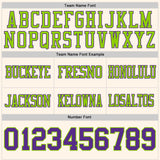Custom Cream Purple-Neon Green Authentic Football Jersey