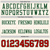 Custom Cream Red-Green Authentic Football Jersey