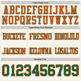 Custom Cream Kelly Green-Orange Authentic Football Jersey