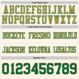 Custom Cream Kelly Green-Old Gold Authentic Football Jersey