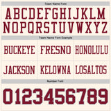 Custom Cream Crimson-Gray Authentic Football Jersey