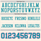 Custom Cream Teal-Pink Authentic Football Jersey