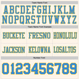 Custom Cream Powder Blue-Gold Authentic Football Jersey