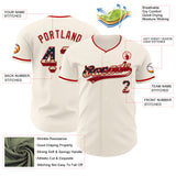 Custom Cream Vintage USA Flag-Red Authentic Baseball Jersey