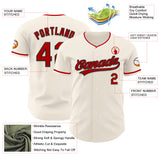 Custom Cream Red-Black Authentic Baseball Jersey