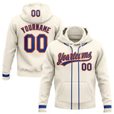 Custom Stitched Cream Royal-Orange Baseball Pullover Sweatshirt Hoodie