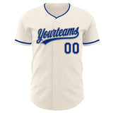 Custom Cream Royal-Gray Authentic Baseball Jersey