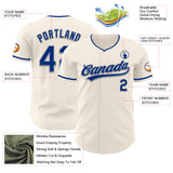 Custom Cream Royal-Gray Authentic Baseball Jersey
