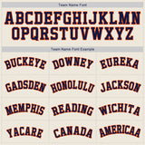 Custom Cream Navy-Orange Authentic Baseball Jersey