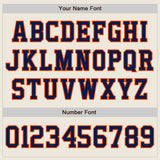 Custom Cream Navy-Orange Authentic Baseball Jersey