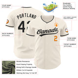 Custom Cream Black-Bay Orange Authentic Baseball Jersey