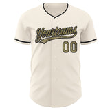 Custom Cream Camo-Black Authentic Baseball Jersey